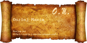 Oszlej Maxim névjegykártya